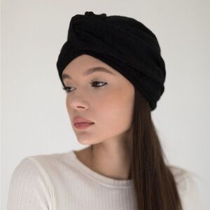 Wool Turban Hat, PreTied/ Knotted